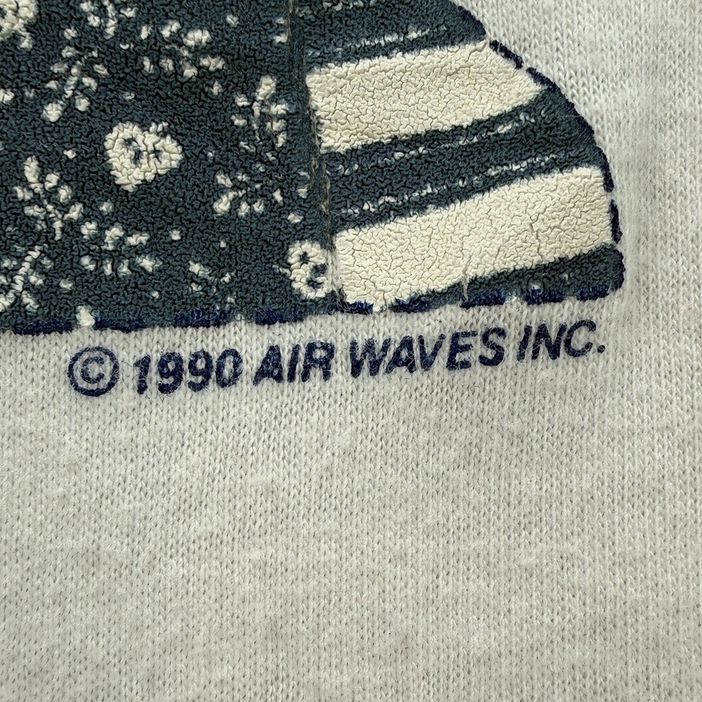 Vintage 1990 Country‎ Calico Cat T-Shirt XL Single Stitch Air Waves Made USA - Picture 4 of 9